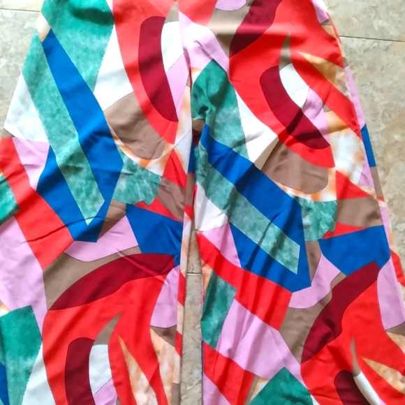 Luukse Multicolor Geometric print Wide Leg Palazzo pants, size Medium - Picture 2 of 9